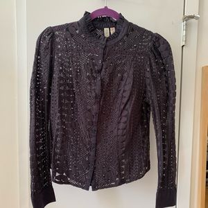 Anthropologie Meadow Rue lace button down